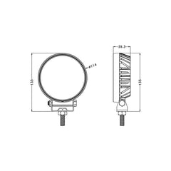 12 Volt LED Work Lights|4'' 24W|PC Lens|Wide Flood|12V 24V DC