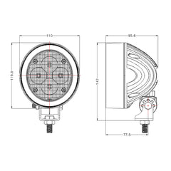 Oval LED Tractor Work Light to Fit John Deere|12 Volt|Aftermarket