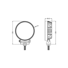 LED Light for Work|4'' 24W|PC Lens|Wide Flood|12V 24V DC