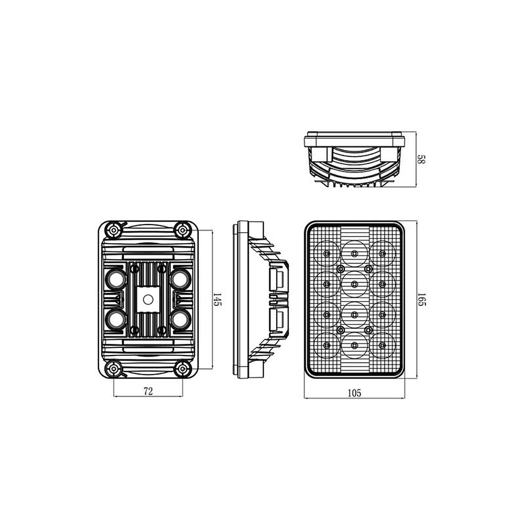 4x6 inch 40W Agricultural John Deere Tractor OEM Replacement LED Headlight EMC CISPR 25 CLASS 4