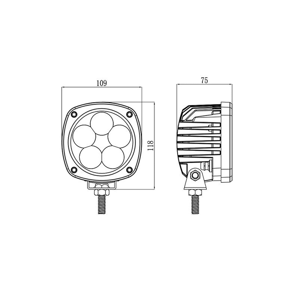 4.3 inch 50W Agricultural Forestry Industrial LED Work Light EMC CISPR25 CLASS 4