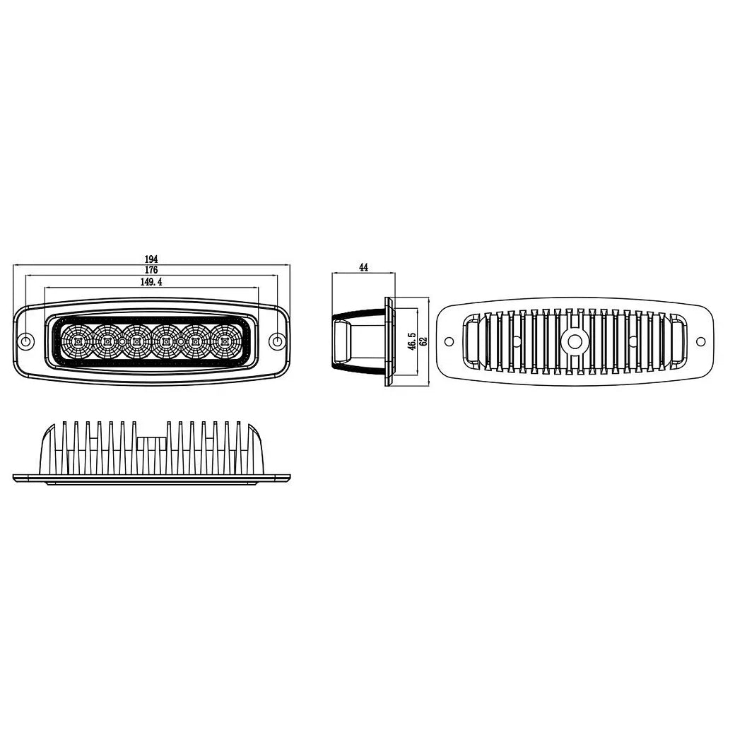 6 inch 18W Offroad Flush Mounting LED Work Light