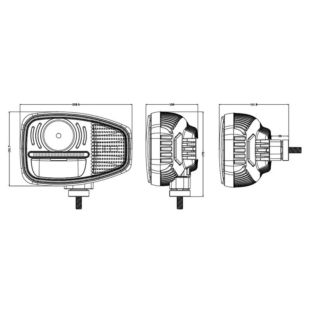 Tractor Front Light R112|Hi Low Beam DRL|Tractor Work Light