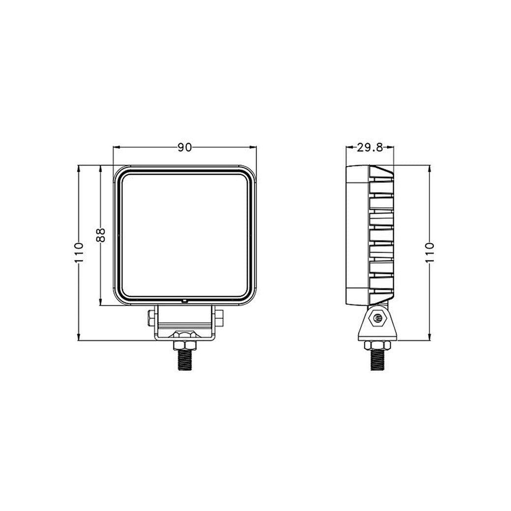 LED Tractor Work Lights|3.5''16W 1280 LM|Wide Flood|12V 24V DC