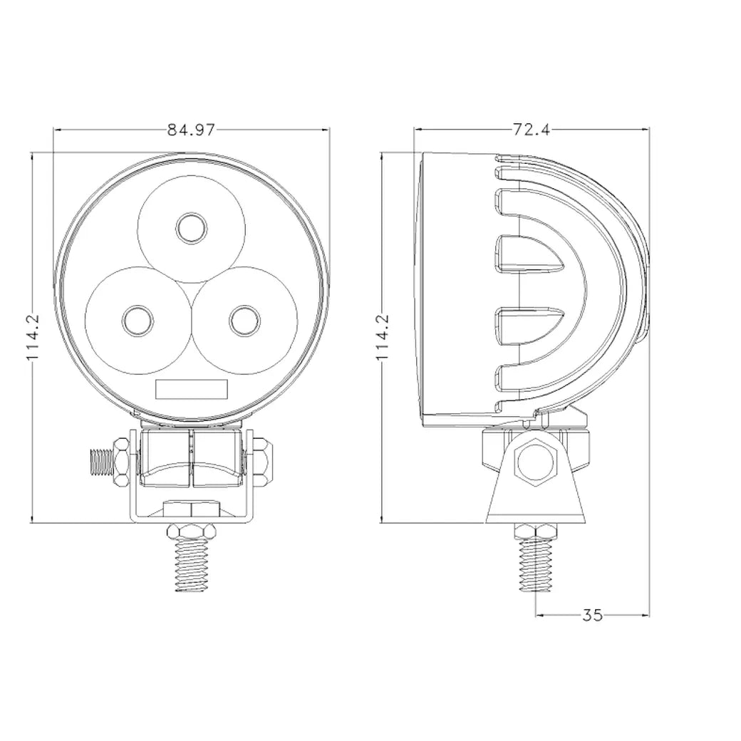 3inch 30W Swivel Mounting Utility LED Work Light EMC CISPR25 CLASS 4