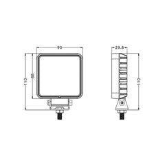 Brightest LED Work Light|3.5''16W 1280 LM|Wide Flood|12V 24V DC